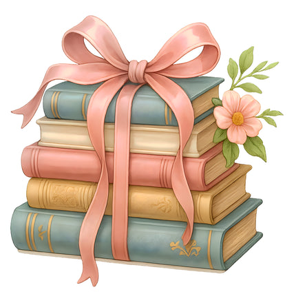 Stack of Books 100% Cotton Fabric Panel Block AA745