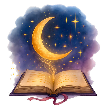 Book & Moon 100% Cotton Fabric Panel Block AA746