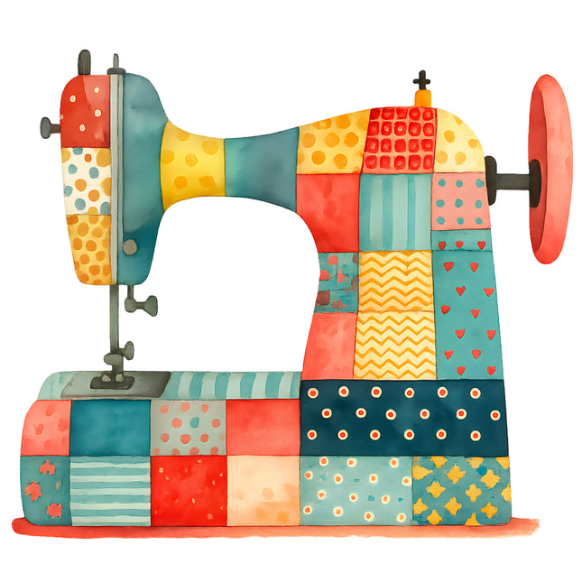 Patchwork Sewing Machine 100% Cotton Fabric Panel Block AA758