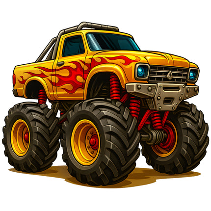 Monster Truck 100% Cotton Fabric Panel Block AA760