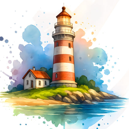 Lighthouse 100% Cotton Fabric Panel Block AA769