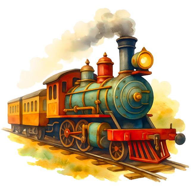 Train 100% Cotton Fabric Panel Block AA771