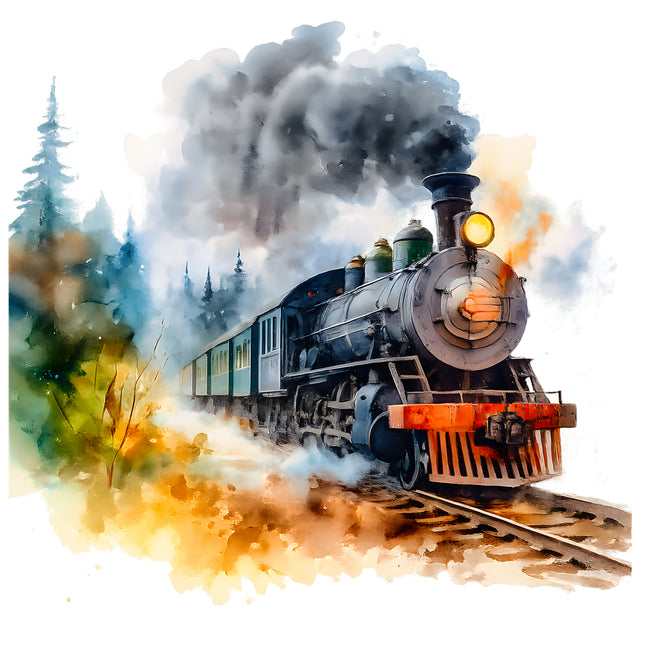 Train 100% Cotton Fabric Panel Block AA778