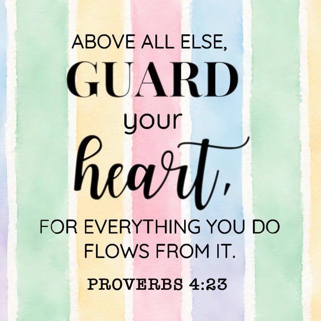 Proverbs 4:23 Scripture 100% Cotton Fabric Panel Block AA80133