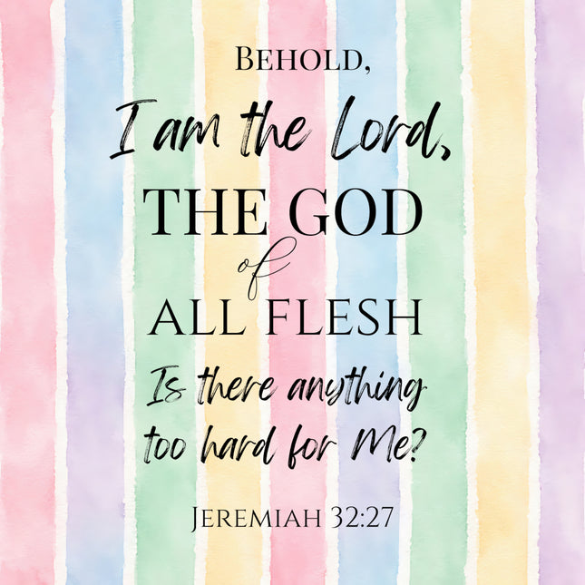 jeremiah 32:27 fabric panel