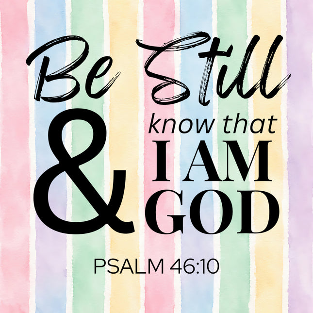 psalm 46:10 fabric panel