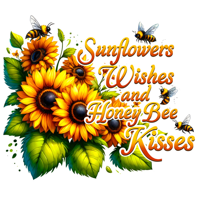 Sunflower Wishes Bees 100% Cotton Fabric Panel Block AA813