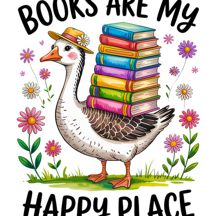 Books Are My Happy Place 100% Cotton Fabric Panel Block AA821