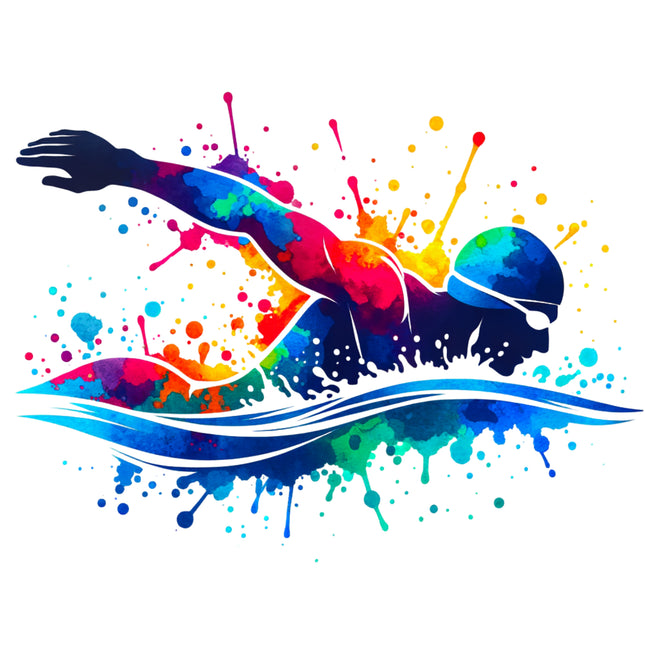 Swimmer 100% Cotton Fabric Panel Block AA823