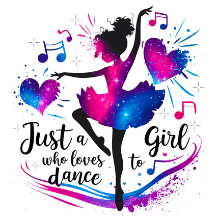 A Girl Who Loves Dance 100% Cotton Fabric Panel Block AA827