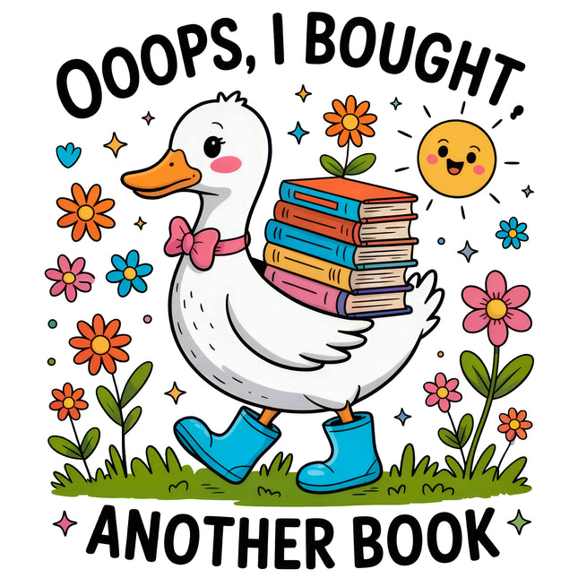 Ooops I Bought Another Book 100% Cotton Fabric Panel Block AA829