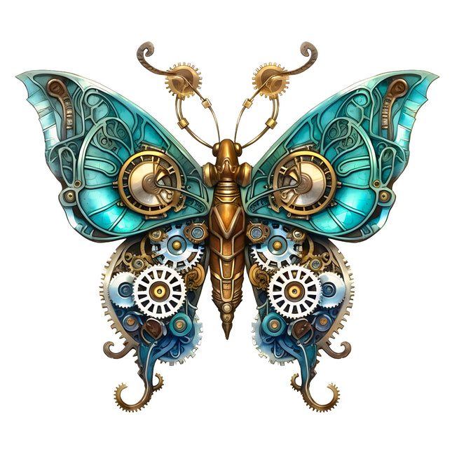 Steampunk Butterfly 100% Cotton Fabric Panel Block AA833