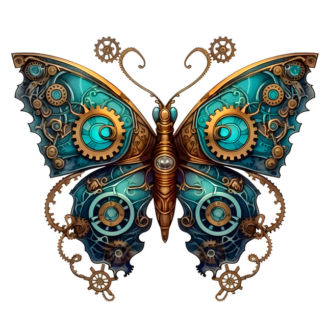 Steampunk Butterfly 100% Cotton Fabric Panel Block AA834
