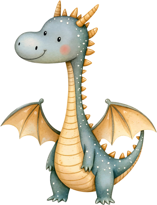 Baby Dragon 100% Cotton Fabric Panel Block Quilt Square AA904