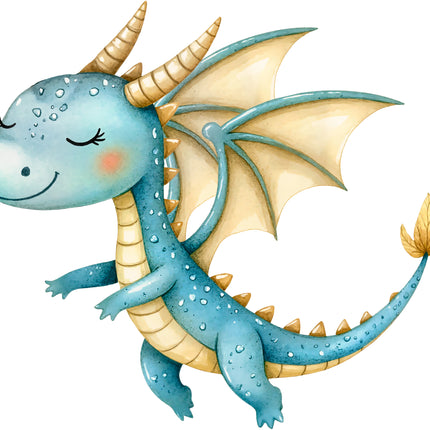 Baby Dragon 100% Cotton Fabric Panel Block AA908