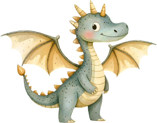 Baby Dragon 100% Cotton Fabric Panel Block AA920