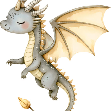 Baby Dragon 100% Cotton Fabric Panel Block Quilt Square AA921