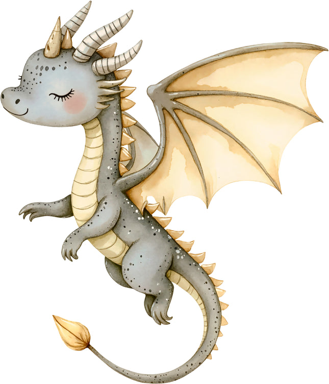Baby Dragon 100% Cotton Fabric Panel Block Quilt Square AA921