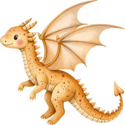 dragon with wings fabric panel