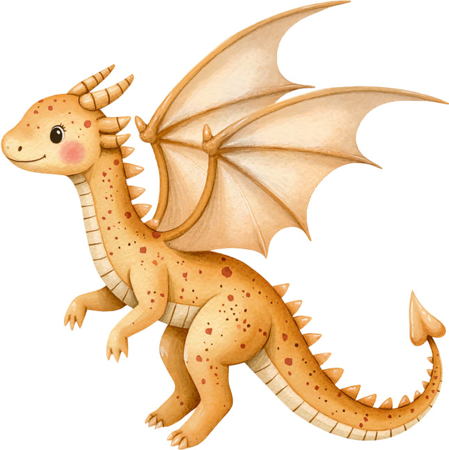 dragon with wings fabric panel