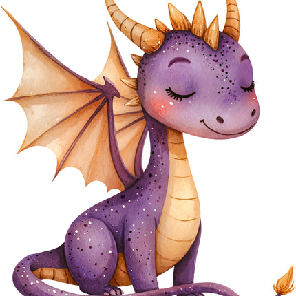 Baby Dragon 100% Cotton Fabric Panel Block Quilt Square AA925