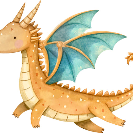 Baby Dragon 100% Cotton Fabric Panel Block Quilt Square AA932