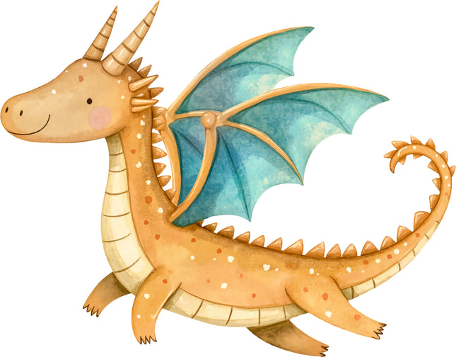 Baby Dragon 100% Cotton Fabric Panel Block Quilt Square AA932