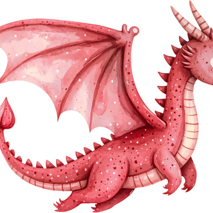 pink dragon fabric panel