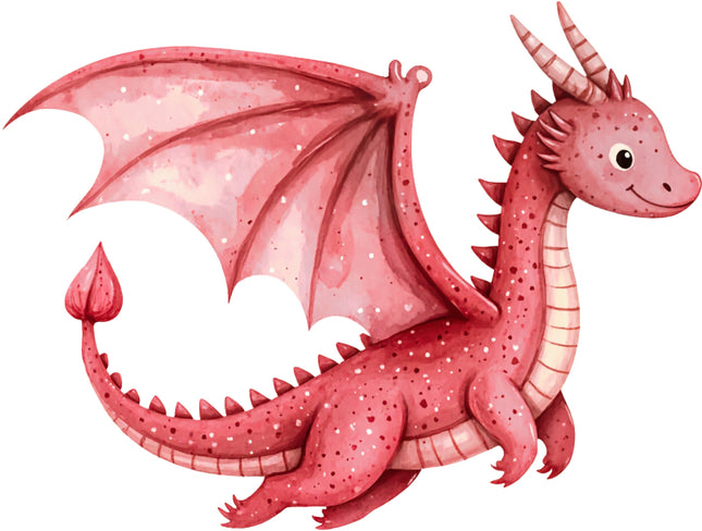 pink dragon fabric panel