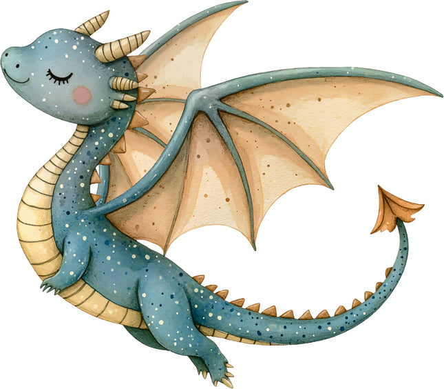 Baby Dragon 100% Cotton Fabric Panel Block AA936