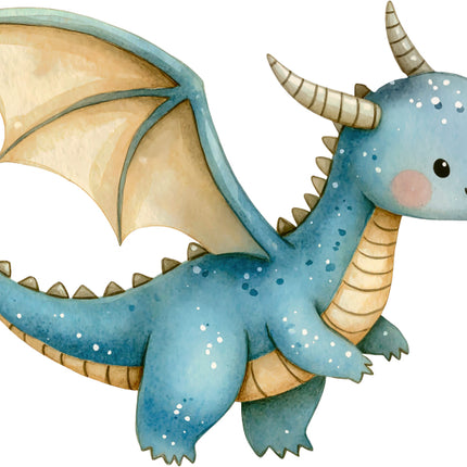 Cartoon dragon fabric panel