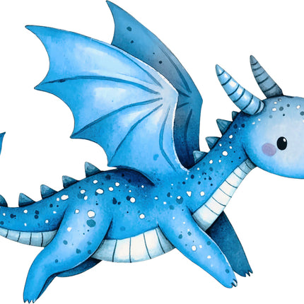 blue dragon fabric panel