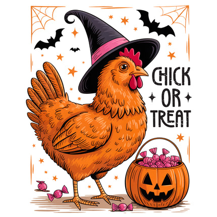 Halloween Chick or Treat 100% Cotton Fabric Panel Block AA943