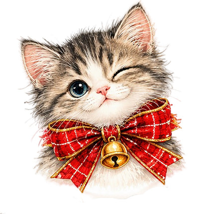 Christmas Cat 100% Cotton Fabric Panel Block Quilt Square AAA101