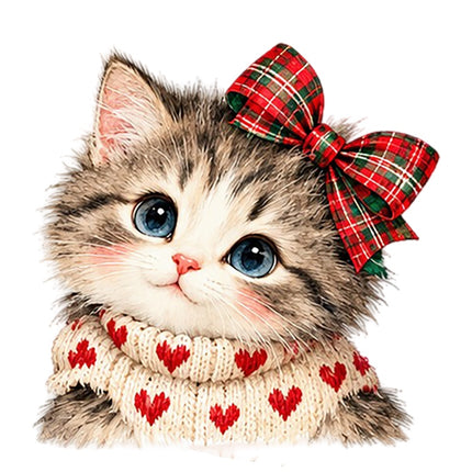 Christmas Cat 100% Cotton Fabric Panel Block Quilt Square AAA111