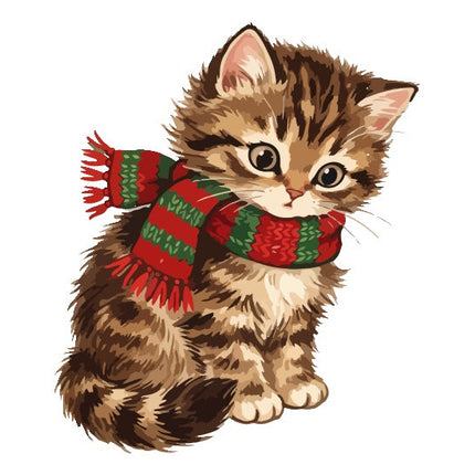 Winter Cat 100% Cotton Fabric Panel Block Quilt Square AAA129