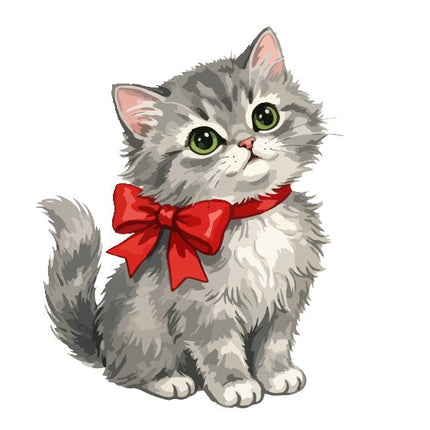 Christmas Cat 100% Cotton Fabric Panel Block Quilt Square AAA133