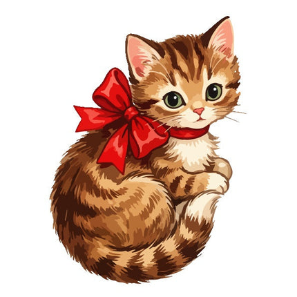 Christmas Cat 100% Cotton Fabric Panel Block Quilt Square AAA134