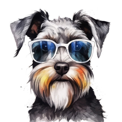 schnauzer dog quilt fabric panel