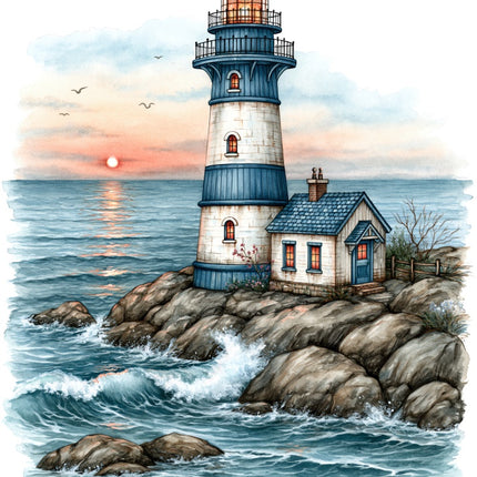 Lighthouse 100% Cotton Fabric Panel Block AAB1016