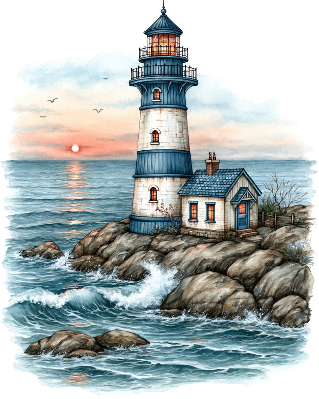 Lighthouse 100% Cotton Fabric Panel Block AAB1016