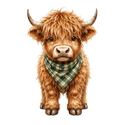 highland cow fabric quilt block
