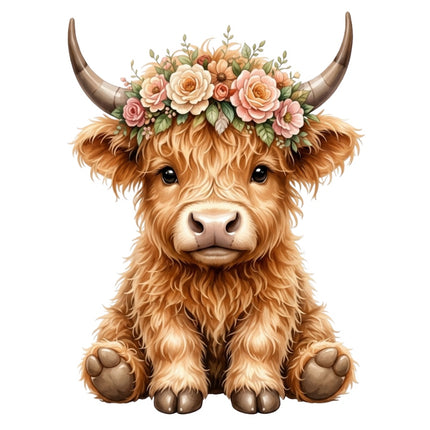 highland cow quilt block