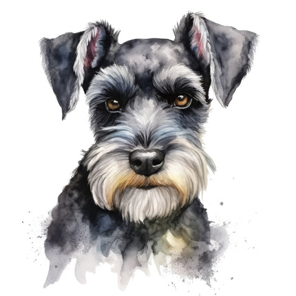 schnauzer dog quilt fabric panel
