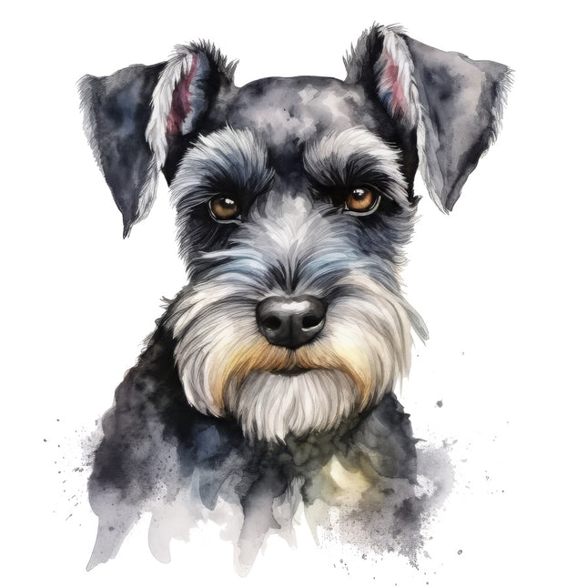 schnauzer dog quilt fabric panel