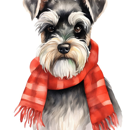 schnauzer dog quilt fabric panel
