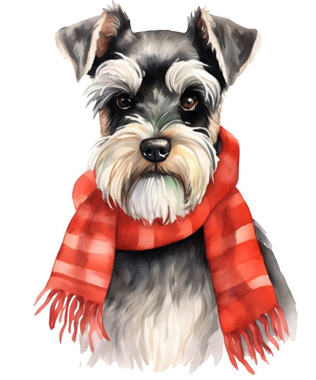 schnauzer dog quilt fabric panel