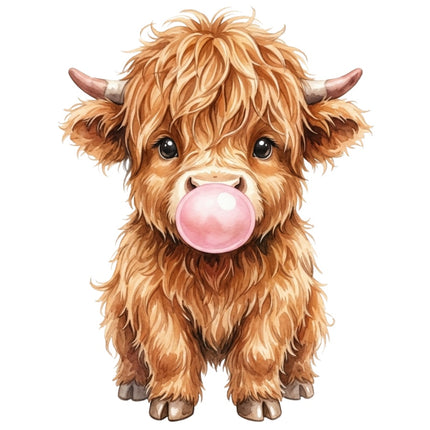 highland cow fabric panel