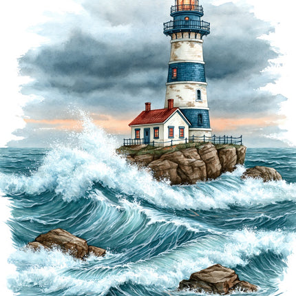 Coastal Lighthouse 100% Cotton Fabric Panel Block AAB1077