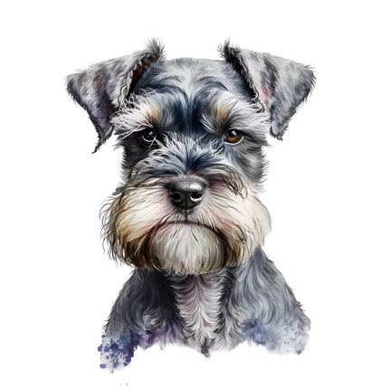 schnauzer dog quilt fabric panel
